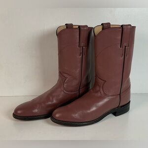 Justin Cowgirl Roper Boots | USA Made | Purple Mauve | Women’s 7 B